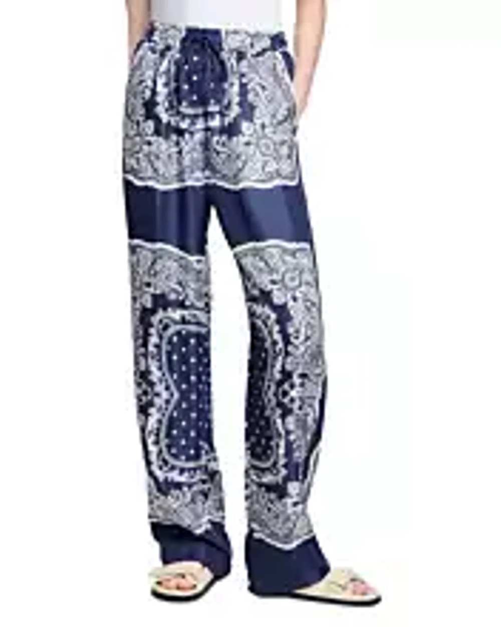 Sandro Patterned Blue/White Bandana Pants Size FR 34 / US 2